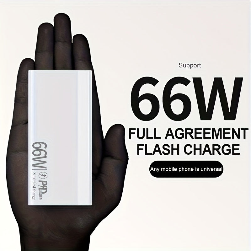 2025 New, 66W Super Fast Charging Power Bank, Large-capacity Portable Power Bank, Flash Charging Ultra-thin Model, Suitable For Android Electronics/mobile Phone Device Charging, Equipped With LED Display/dual Output Ports/mul