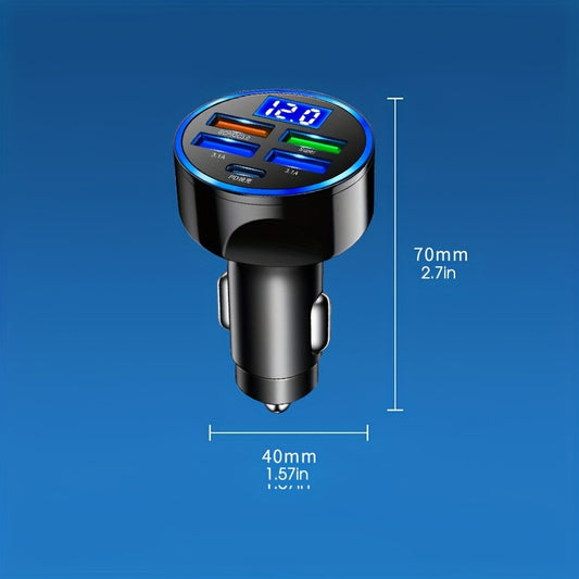 120W Car Charger 4USB Fast Charge PD Interface Charger 3.1A Super Fast Charge High Power Car Phone Charger Car Electronics Car Internal Accessories