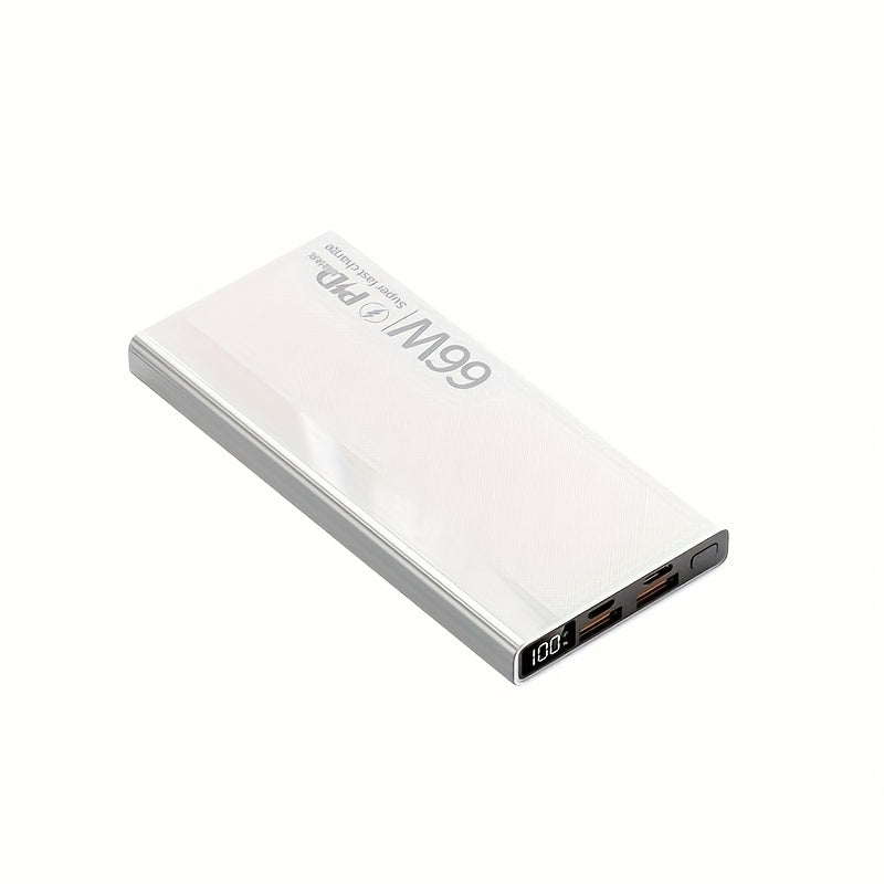 2025 New, 66W Super Fast Charging Power Bank, Large-capacity Portable Power Bank, Flash Charging Ultra-thin Model, Suitable For Android Electronics/mobile Phone Device Charging, Equipped With LED Display/dual Output Ports/mul