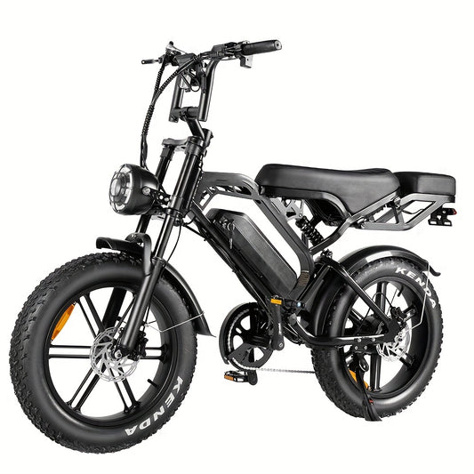 Electric Fat Tire Bike V20 Electric Bicycle 500W Motor Fat Tire Electric Bike 48V 15.6AH Battery Ebike (Includes Air Cylinder + Phone Bag + Spare Brake Pads+Rear Seat) Halloween Christmas gift