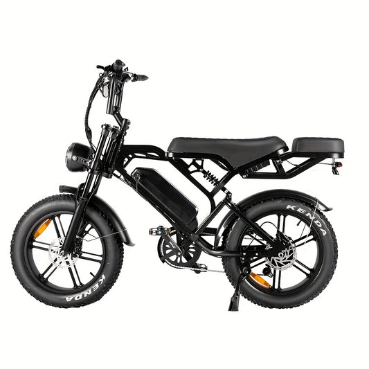 Electric Fat Tire Bike V20 Electric Bicycle 500W Motor Fat Tire Electric Bike 48V 15.6AH Battery Ebike (Includes Air Cylinder + Phone Bag + Spare Brake Pads+Rear Seat) Halloween Christmas gift