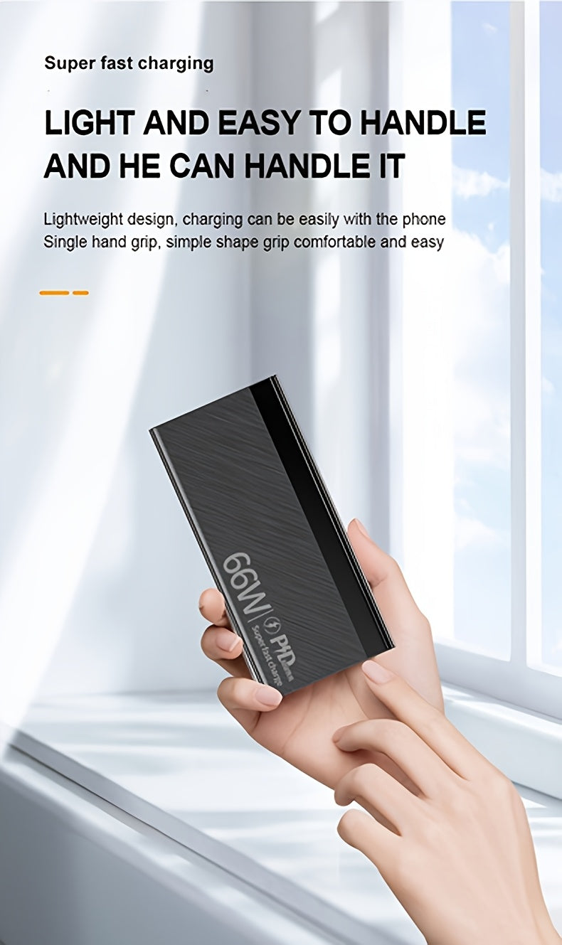 2025 New, 66W Super Fast Charging Power Bank, Large-capacity Portable Power Bank, Flash Charging Ultra-thin Model, Suitable For Android Electronics/mobile Phone Device Charging, Equipped With LED Display/dual Output Ports/mul