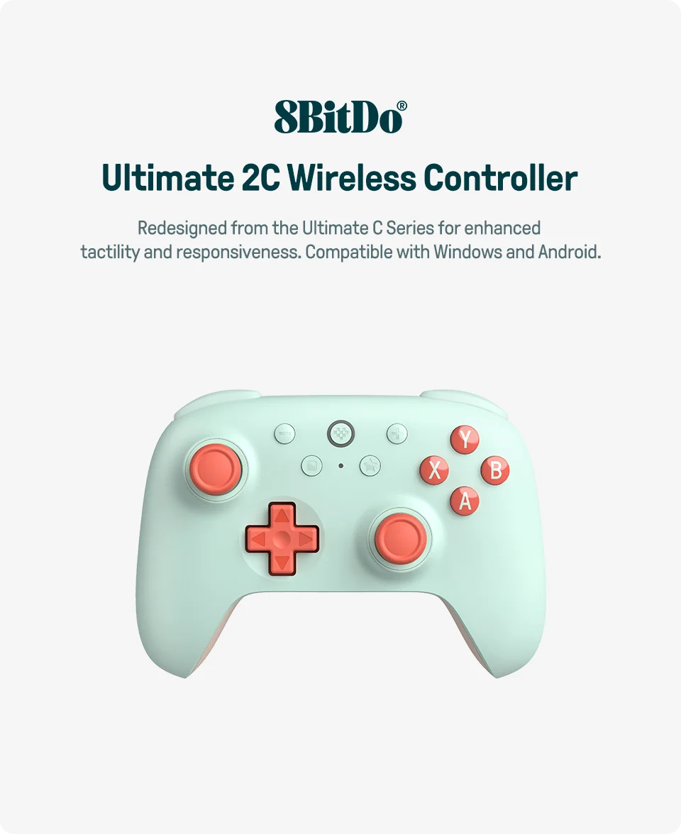 8BitDo Ultimate 2C Wireless Gaming Controller for PC, Windows 10, 11, Steam Deck, Raspberry Pi, Android Gamepad Accessories