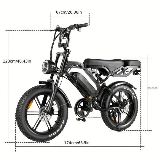 Australia Warehouse V20pro E-Bike 48v 500 Watt Electric Bicycle Fat Tire Dirt Ebike For Adults Men Electric Bicycle, Drive In Pure Electric Mode For 35-50km, Halloween gift, Christmas gift