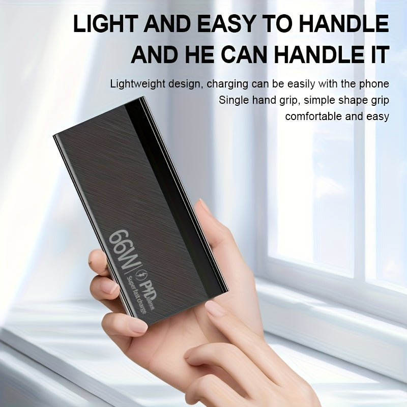 2025 New, 66W Super Fast Charging Power Bank, Large-capacity Portable Power Bank, Flash Charging Ultra-thin Model, Suitable For Android Electronics/mobile Phone Device Charging, Equipped With LED Display/dual Output Ports/mul
